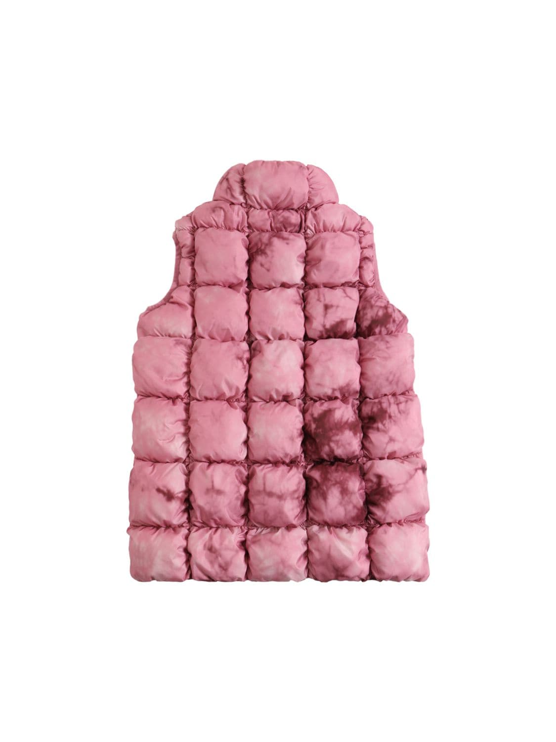 Shop Diesel Smocked Nylon Puffer Vest In Pink