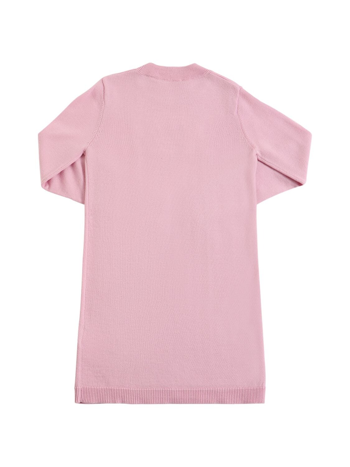 Shop N°21 Logo Intarsia Wool Blend Knit Dress In Pink