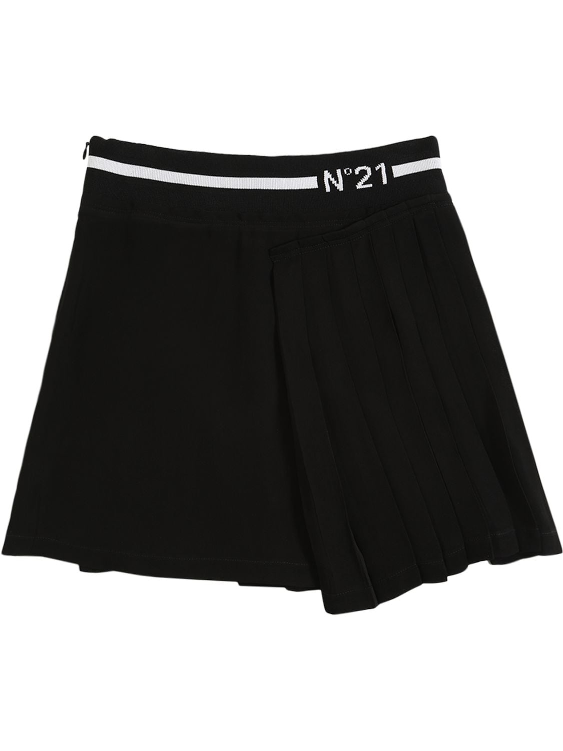 Shop N°21 Logo Tape Viscose Skirt In Black