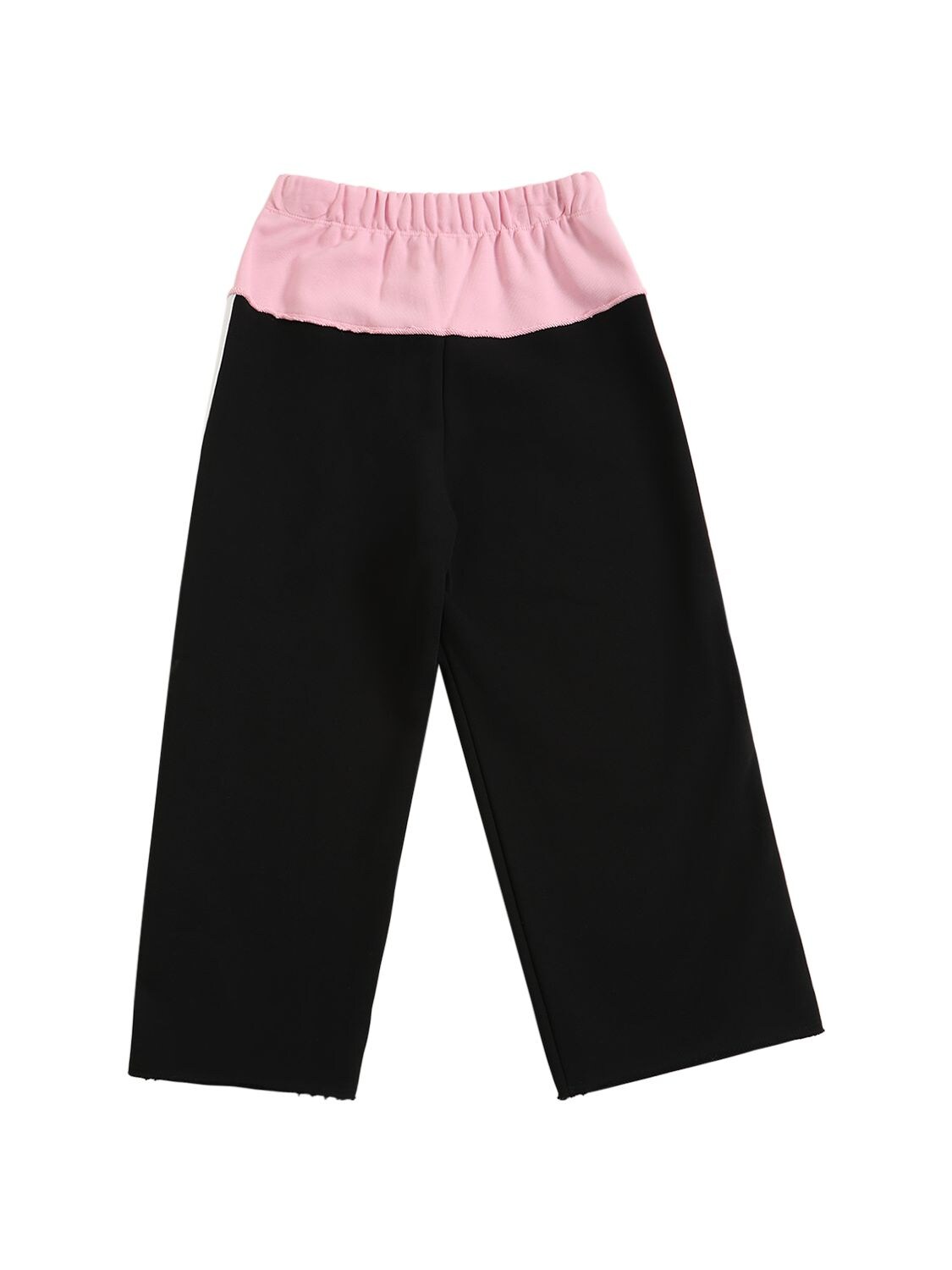 Shop N°21 Embroidered Logo Cotton Sweatpants In Black,pink