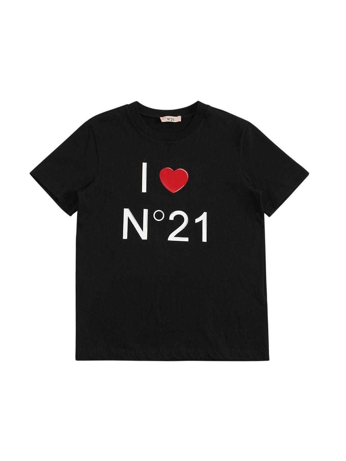 Shop N°21 Logo Print Cotton Jersey T-shirt In Black