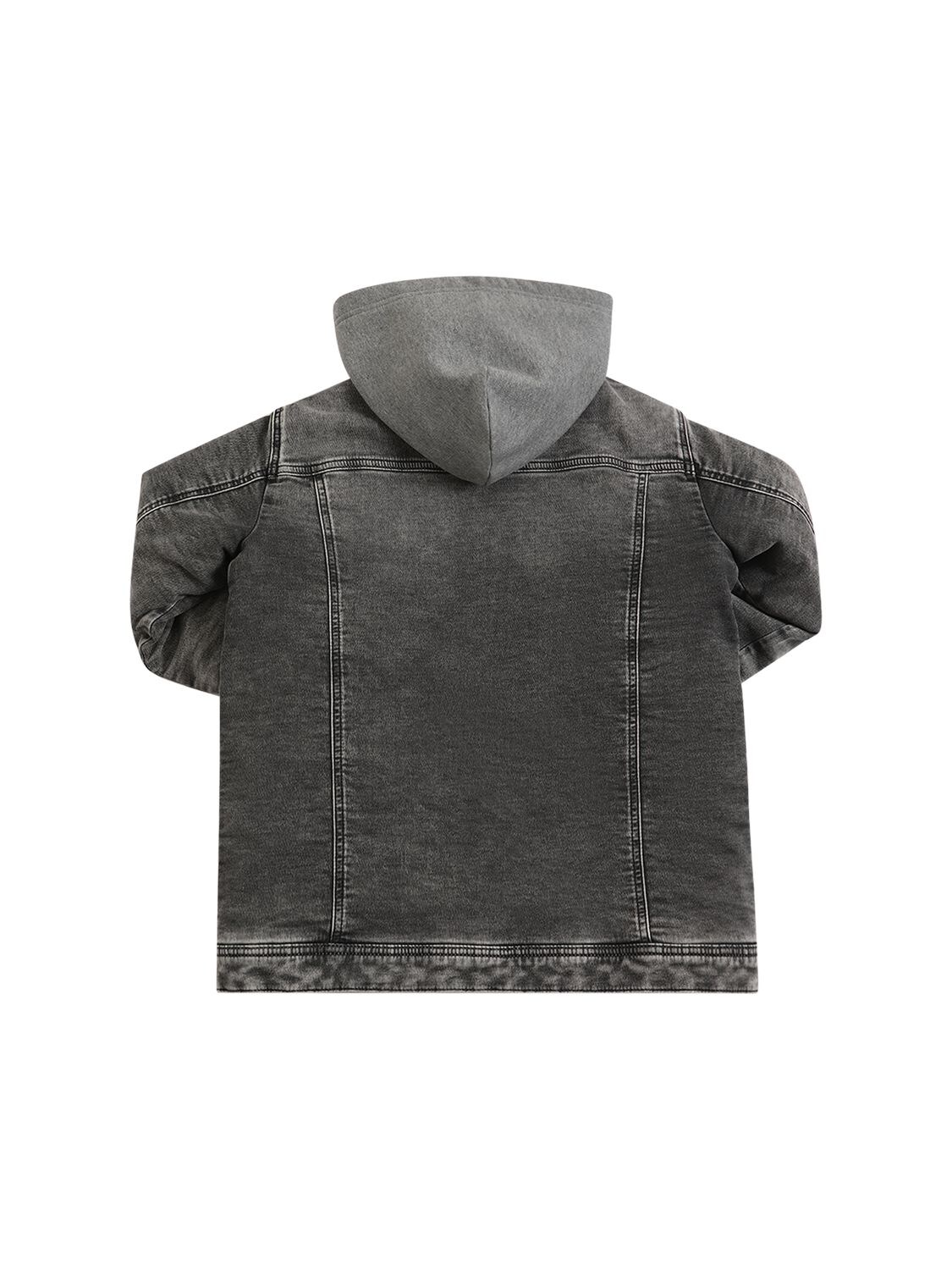 Shop N°21 Denim Jacket W/ Hood In Grey