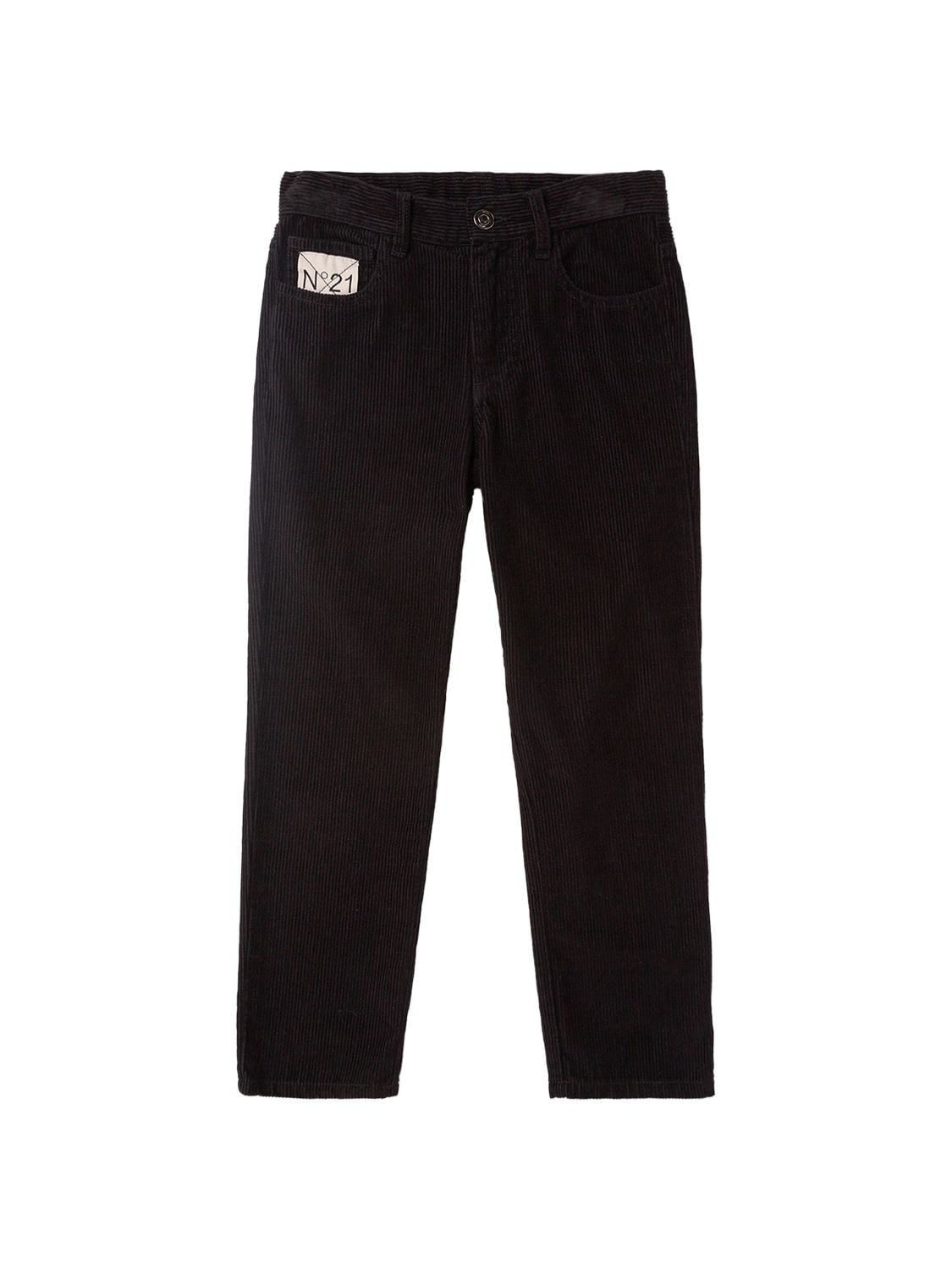N°21 Kids' Cotton Denim Jeans W/ Logo In Black