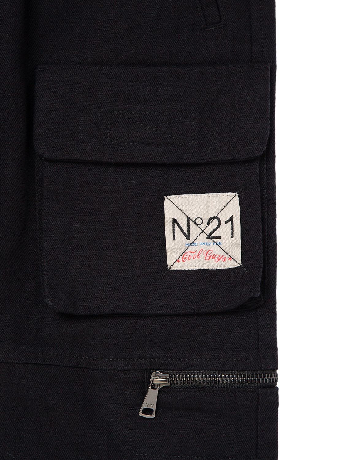 Shop N°21 Cotton Cargo Sweatpants In Black