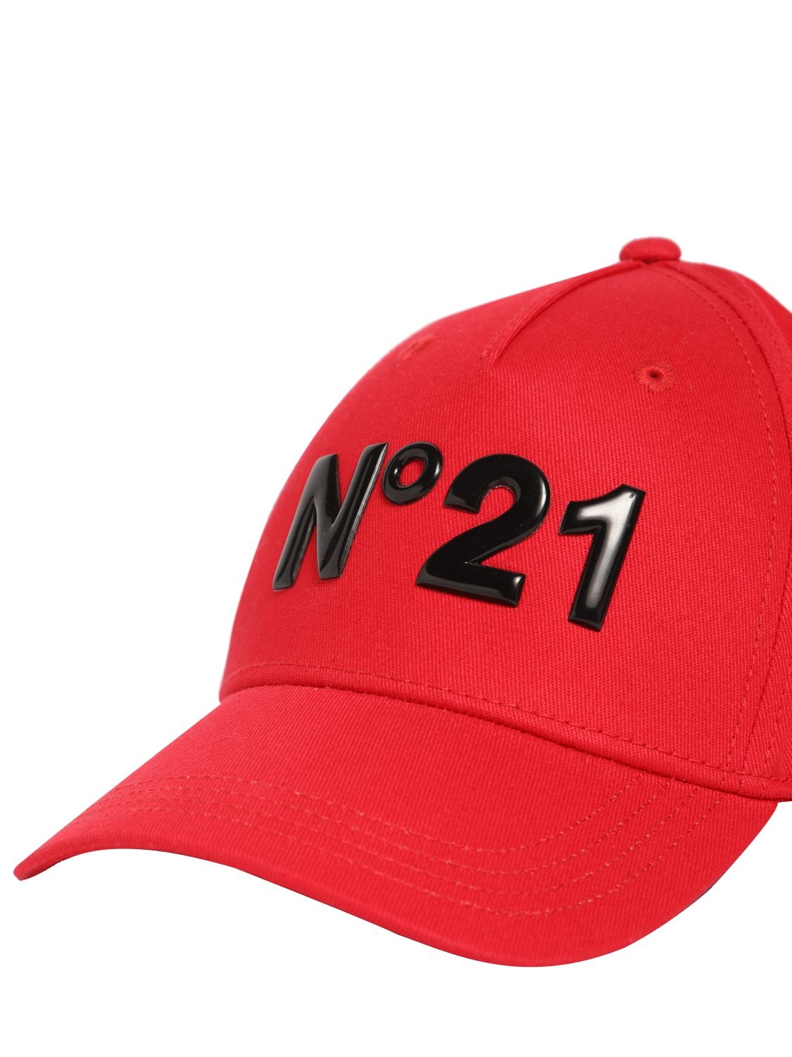 Shop N°21 Logo Cotton Baseball Cap In Red,black