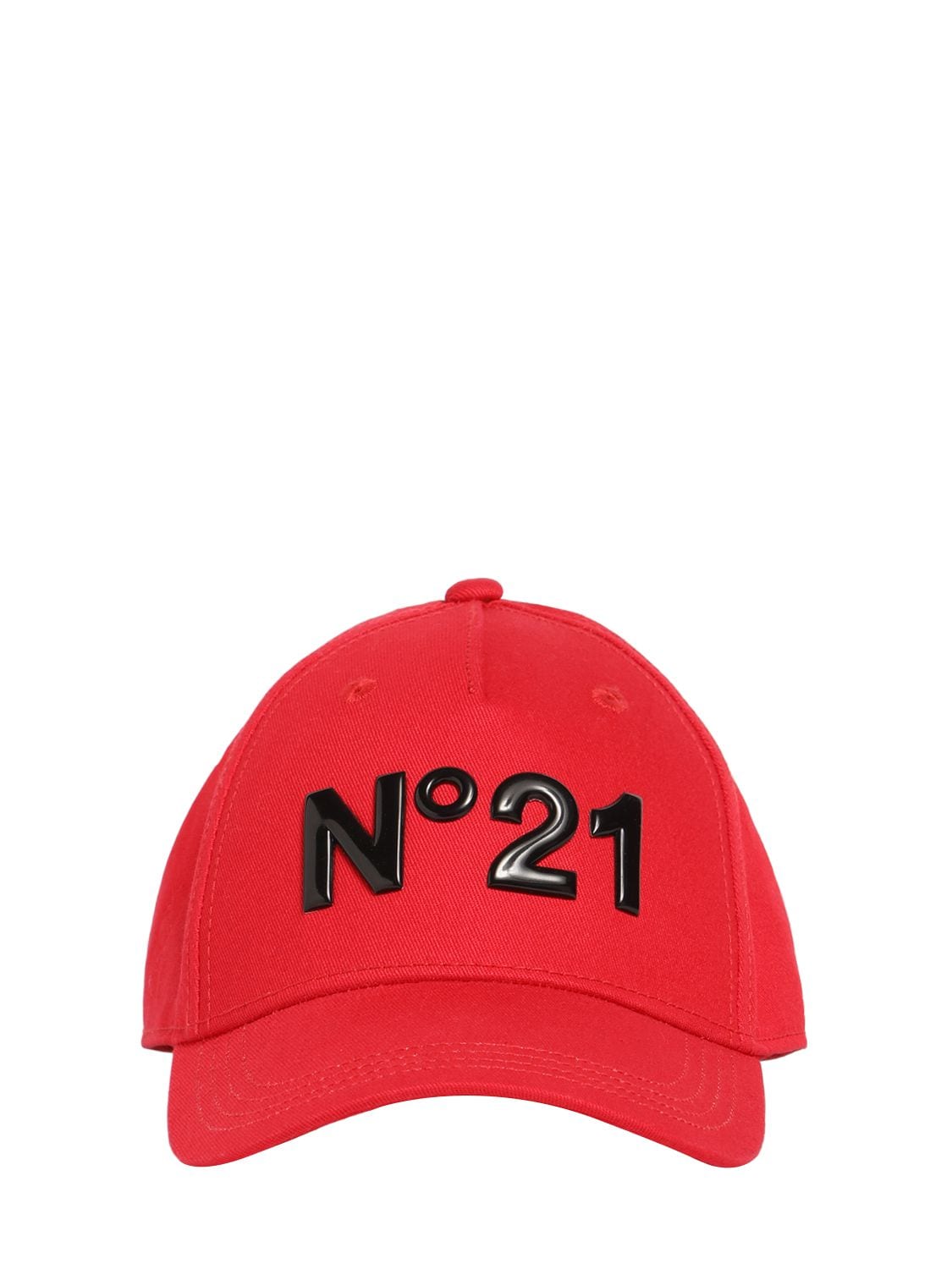 N°21 Kids' Logo棉质棒球帽 In Red,black
