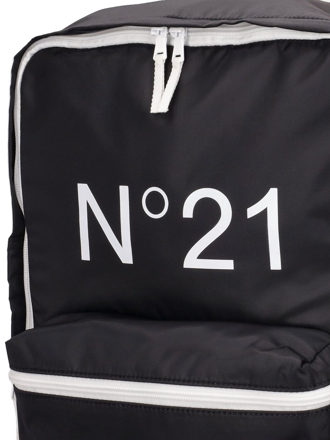 Shop N°21 Logo Printed Nylon Backpack In Schwarz,weiss