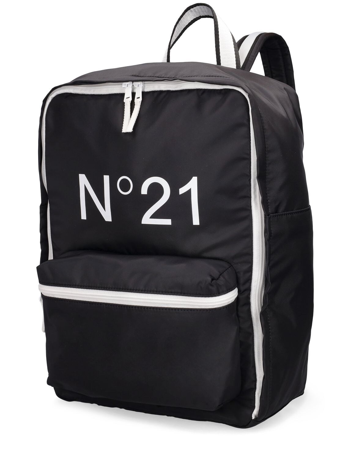 Shop N°21 Logo Printed Nylon Backpack In Schwarz,weiss