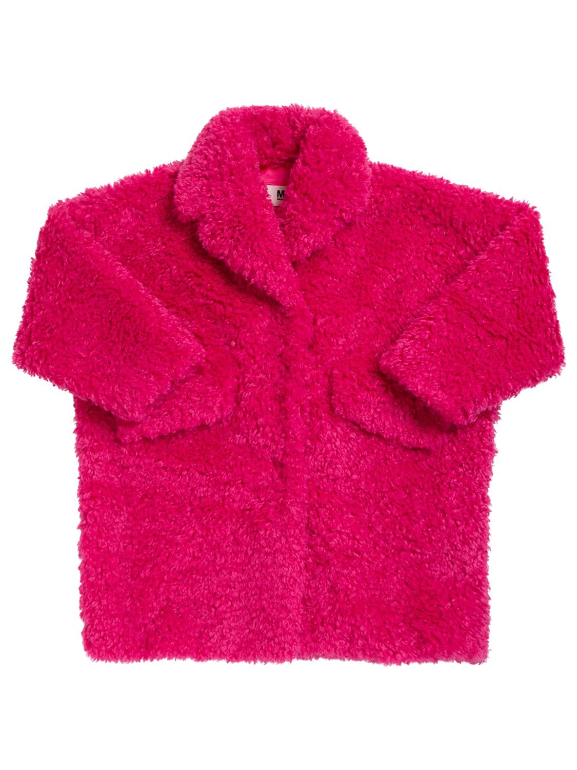 Mm6 Maison Margiela Kids' Faux Fur Coat In Fuchsia