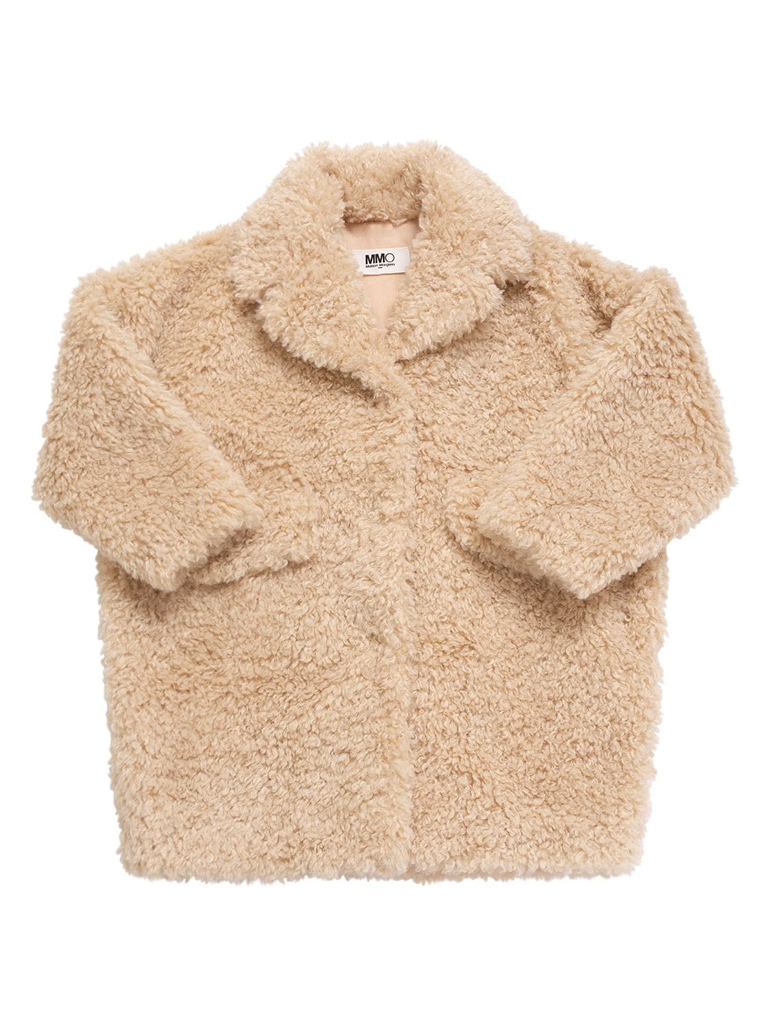 Mm6 Maison Margiela Kids' Faux Fur Coat In Beige