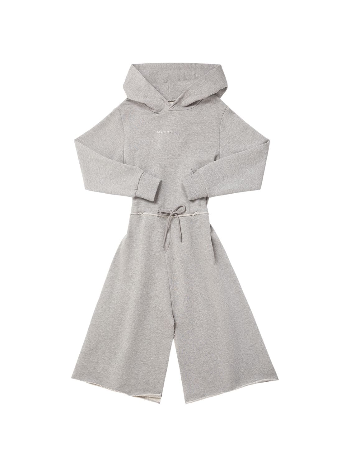 Mm6 Maison Margiela Kids' Cotton Hoodie Jumpsuit In Grey