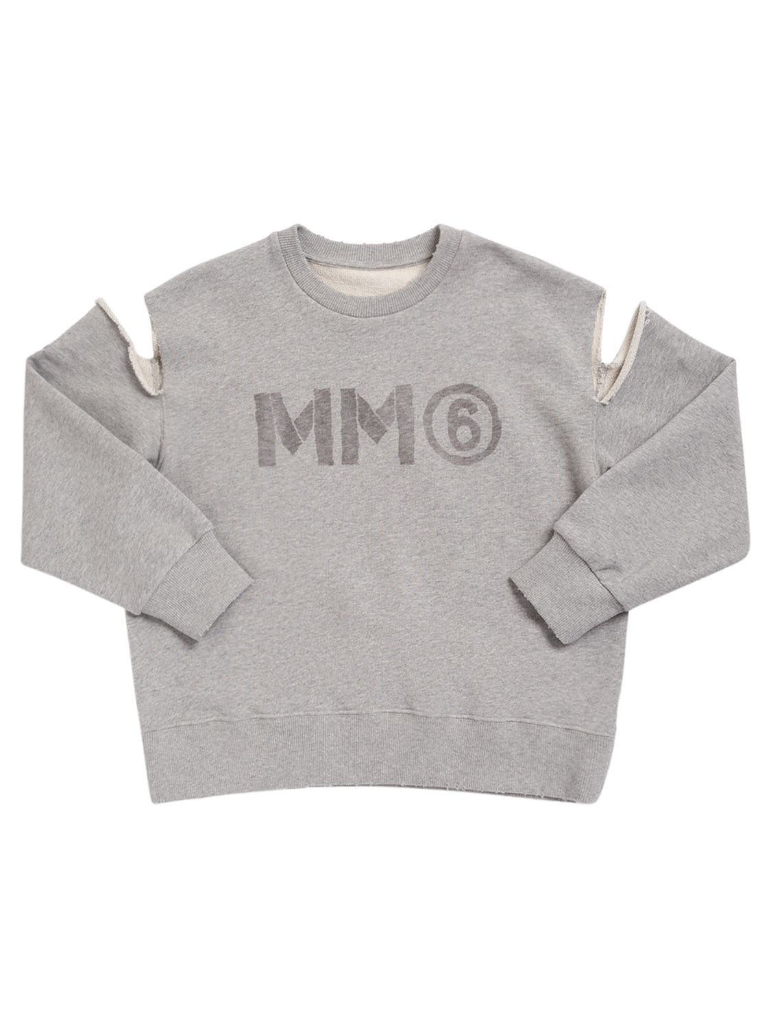 Mm6 Maison Margiela Kids' Logo Print Cotton Jersey Sweatshirt In