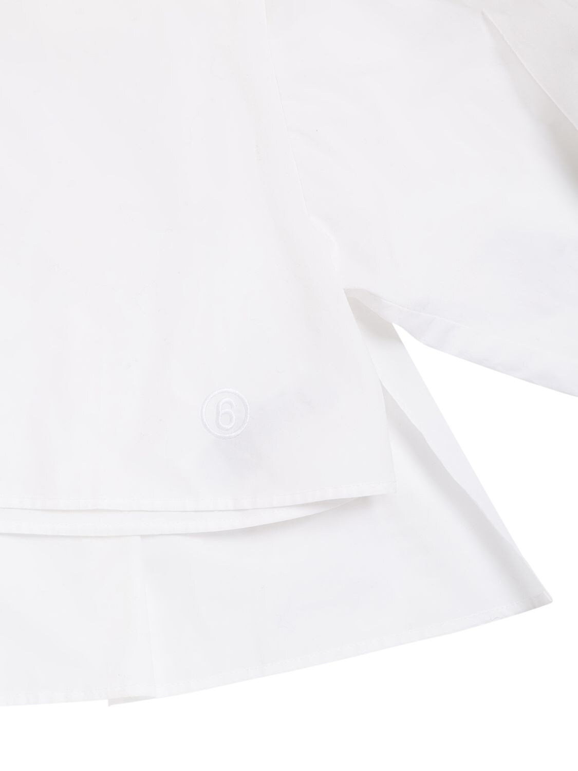 Shop Mm6 Maison Margiela Cotton Poplin Cropped Shirt In White