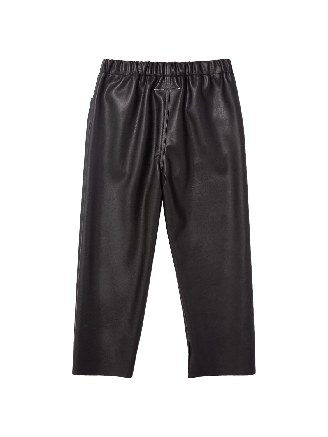 Shop Mm6 Maison Margiela Faux Leather Pants In Black