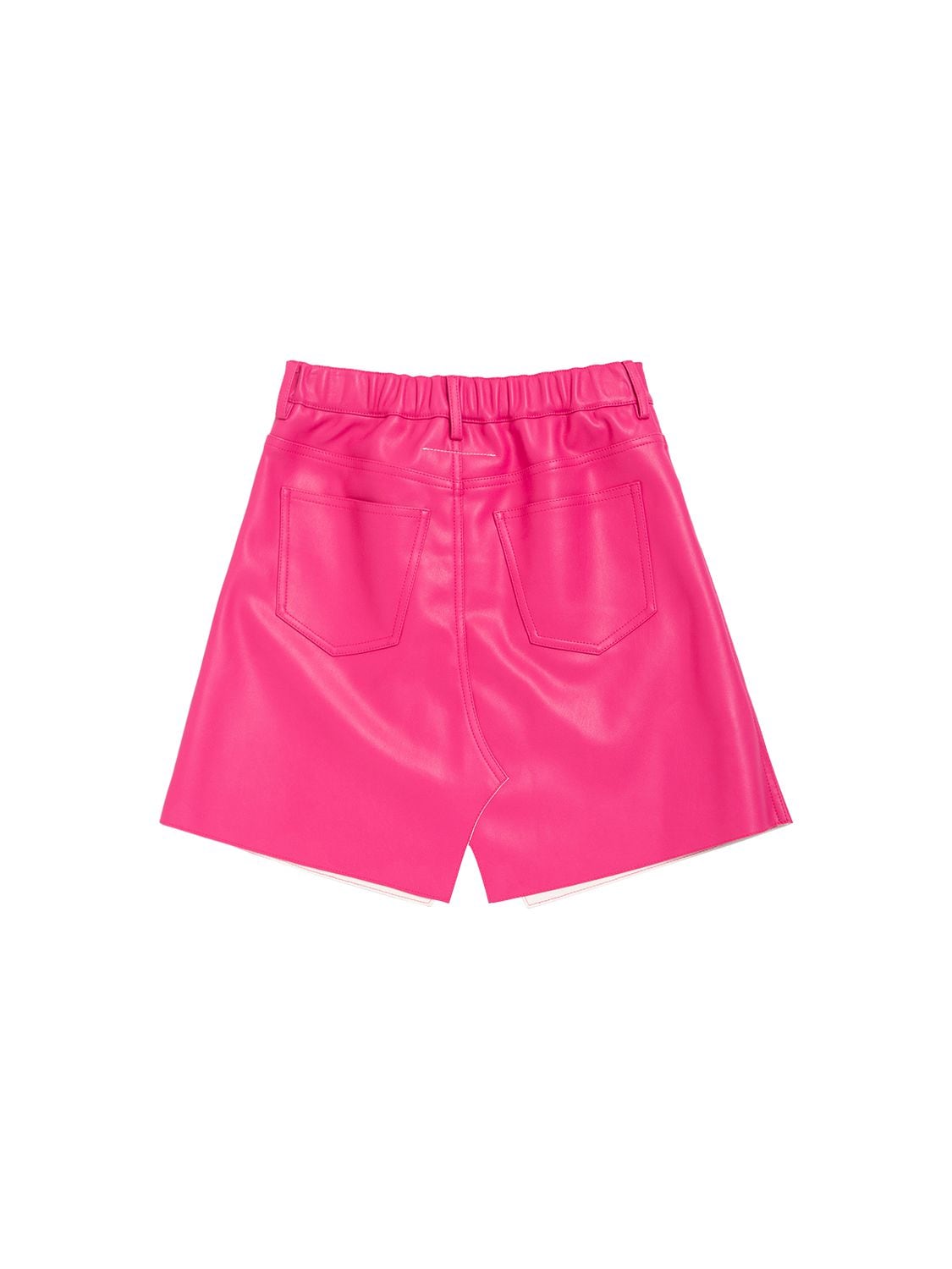 Shop Mm6 Maison Margiela Faux Leather Mini Skirt In Fuchsia