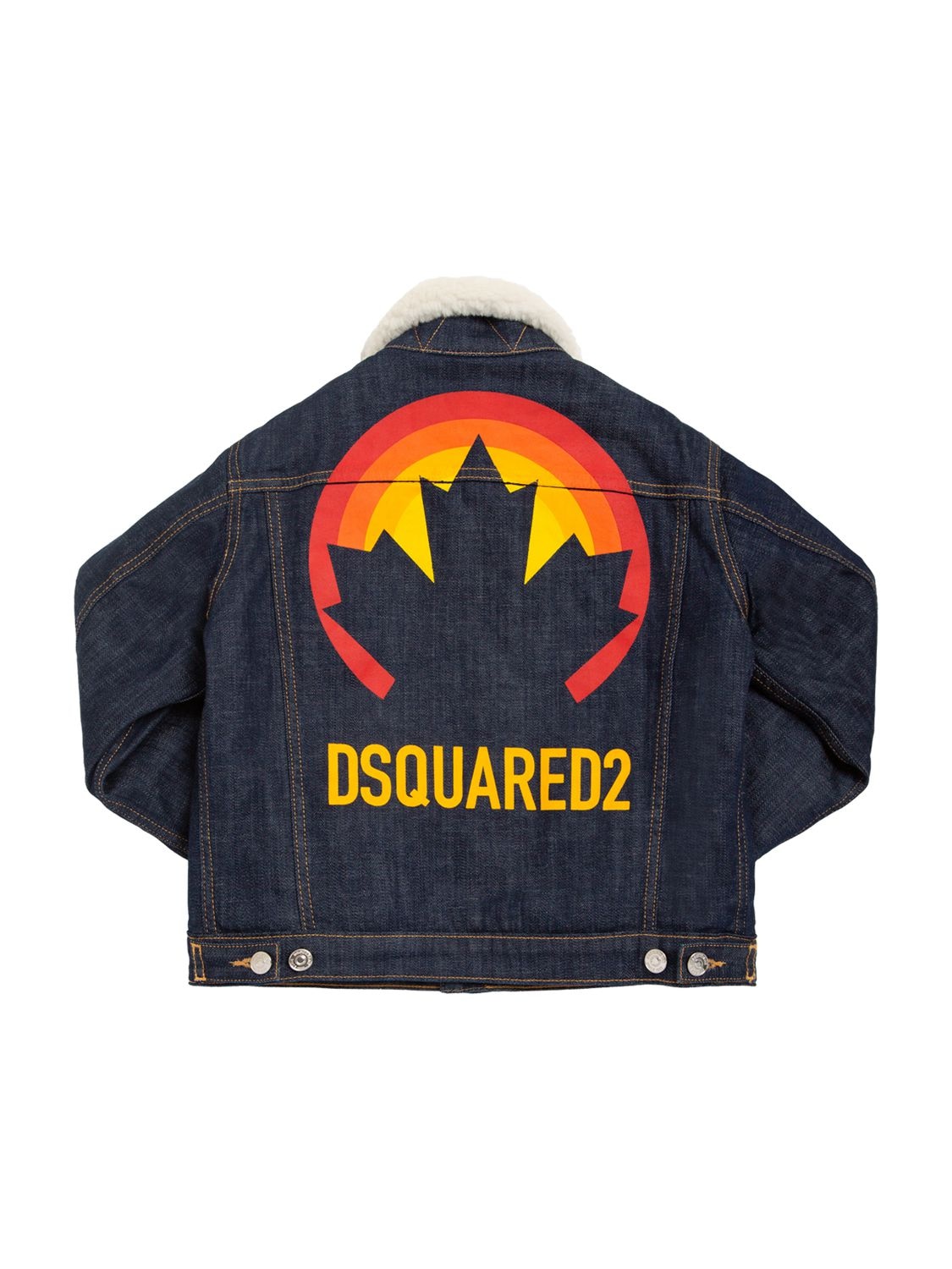 Dsquared2 Kids' Logo Print Cotton Denim Jacket