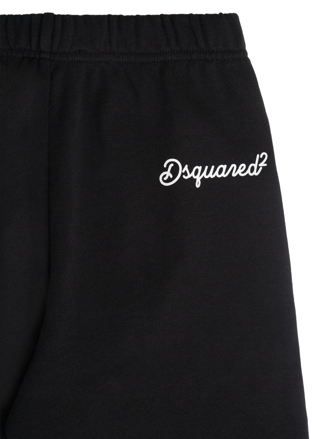 Shop Dsquared2 Logo Cotton Jersey Sweatpants In Black