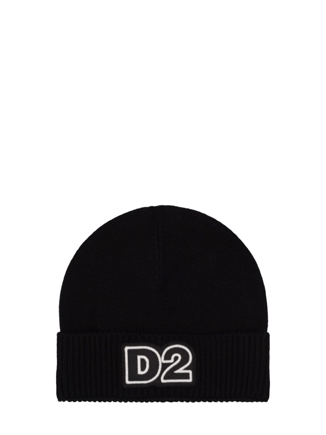 DSQUARED2 LOGO PATCH WOOL BLEND BEANIE