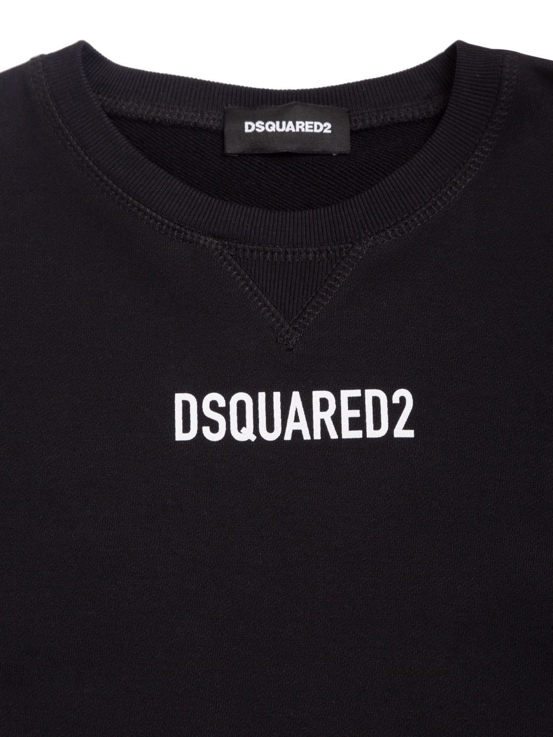 Shop Dsquared2 Logo Cotton Jersey Dress In Black