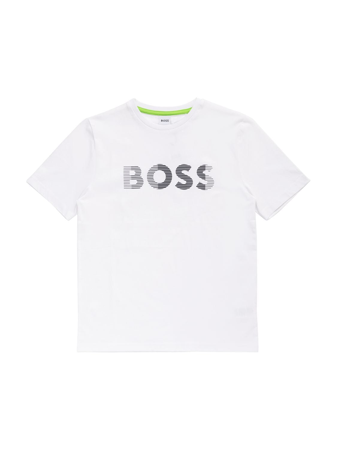 Hugo Boss Kids' Rubberized Logo Cotton Jersey T-shirt In White