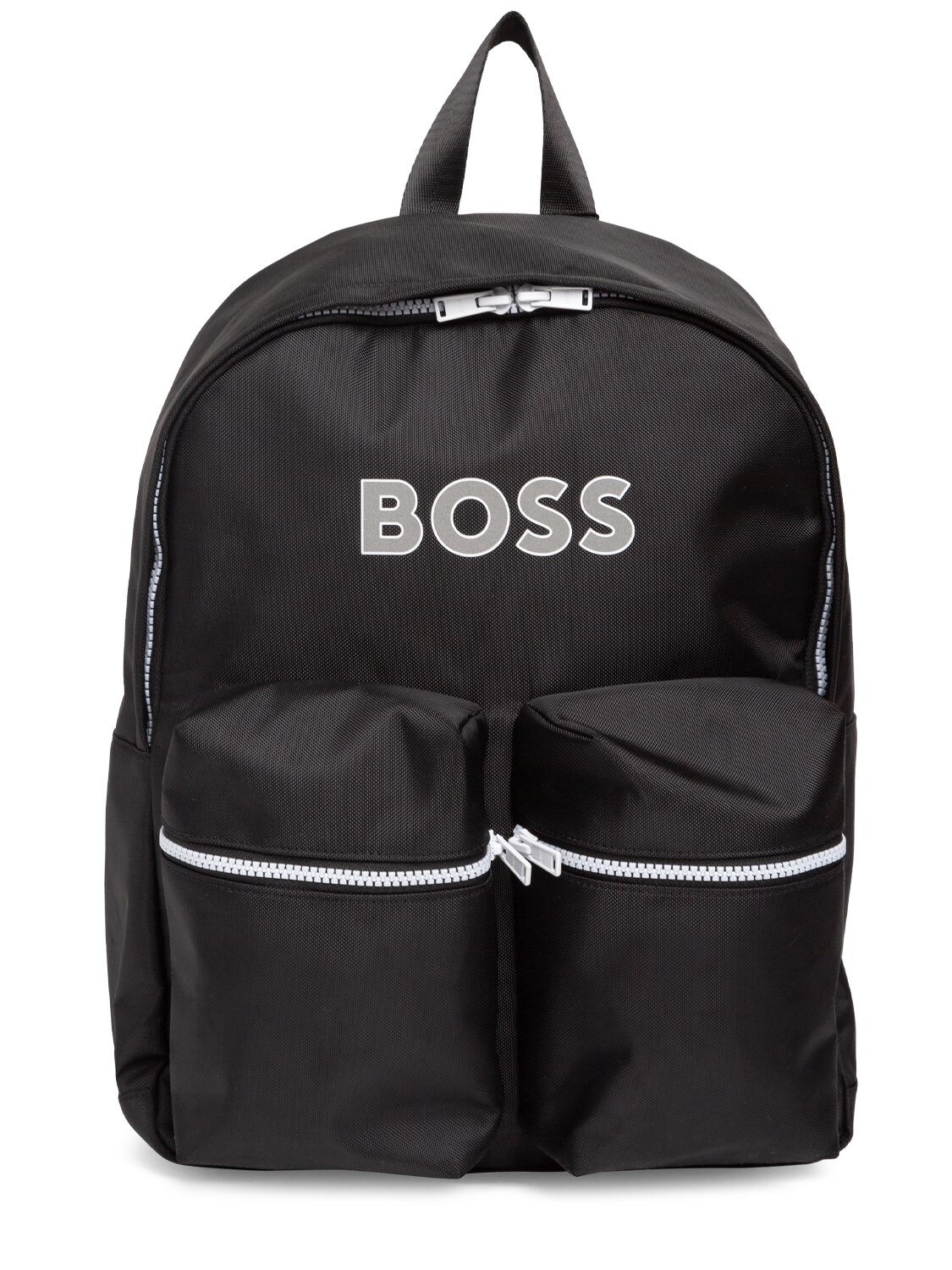 Hugo Boss Kids' Nylon Backpack W/ Logo In Black