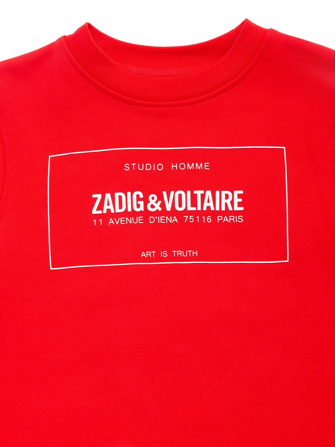 Shop Zadig & Voltaire Rubberized Print Cotton Sweatshirt In Red