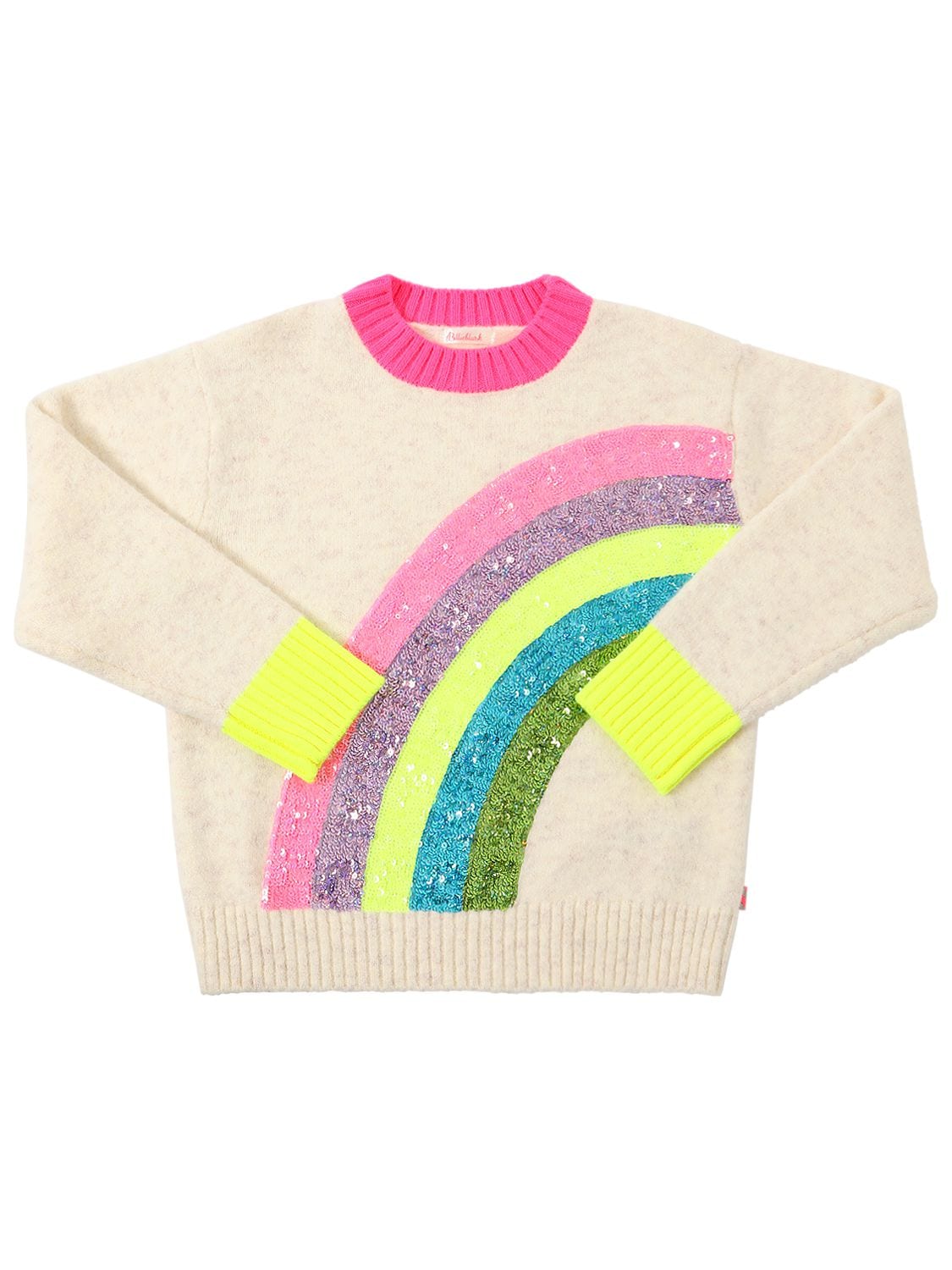 Image of Sequined Wool Blend Knit Sweater