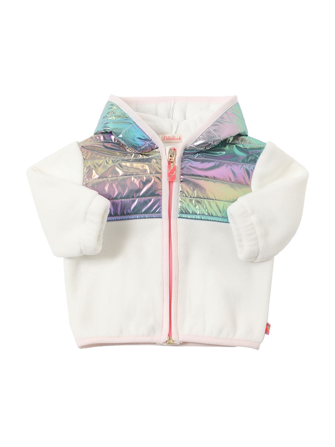 Billieblush Kids' Hooded Fleece Tech & Nylon Jacket In White