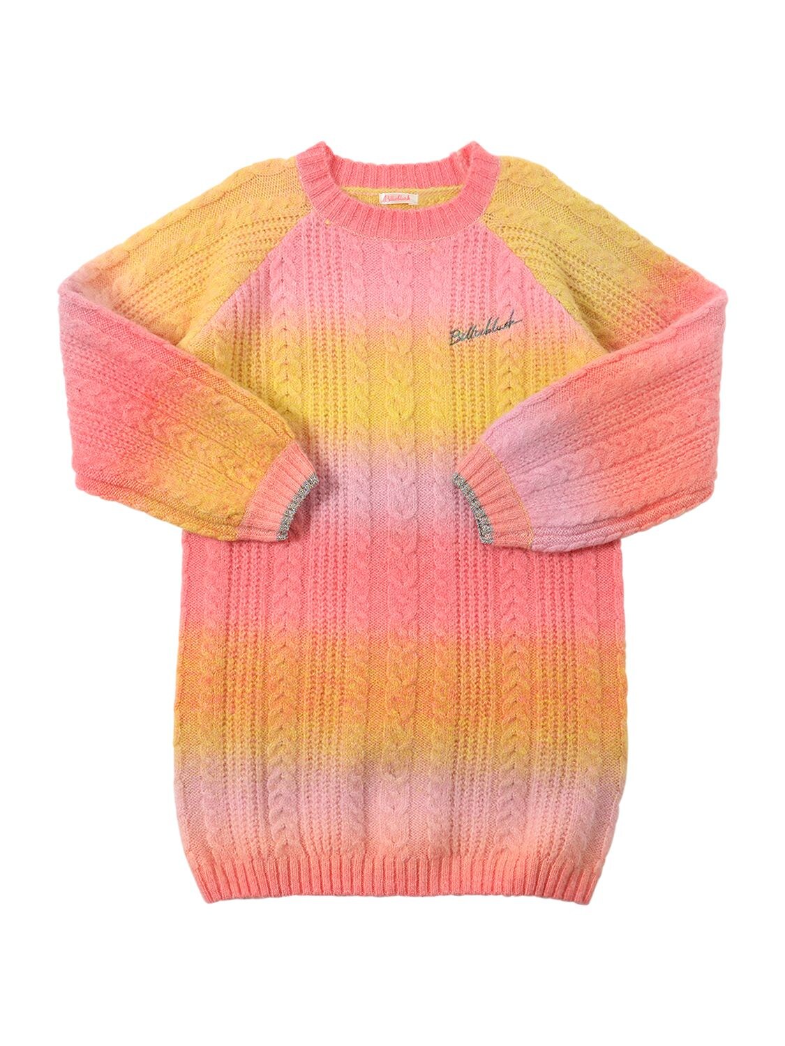 Billieblush Kids' Wool Blend Knit Cable Dress In Multicolor