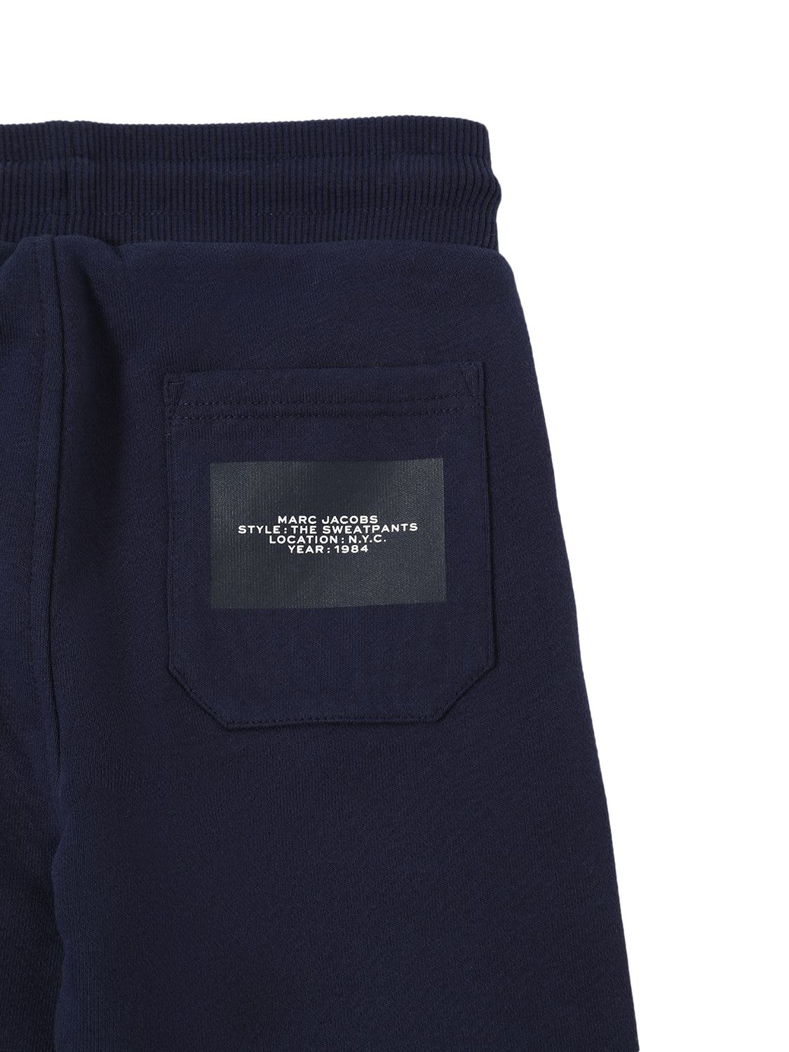 Shop Marc Jacobs Cotton Jersey Sweatpants W/logo In Navy