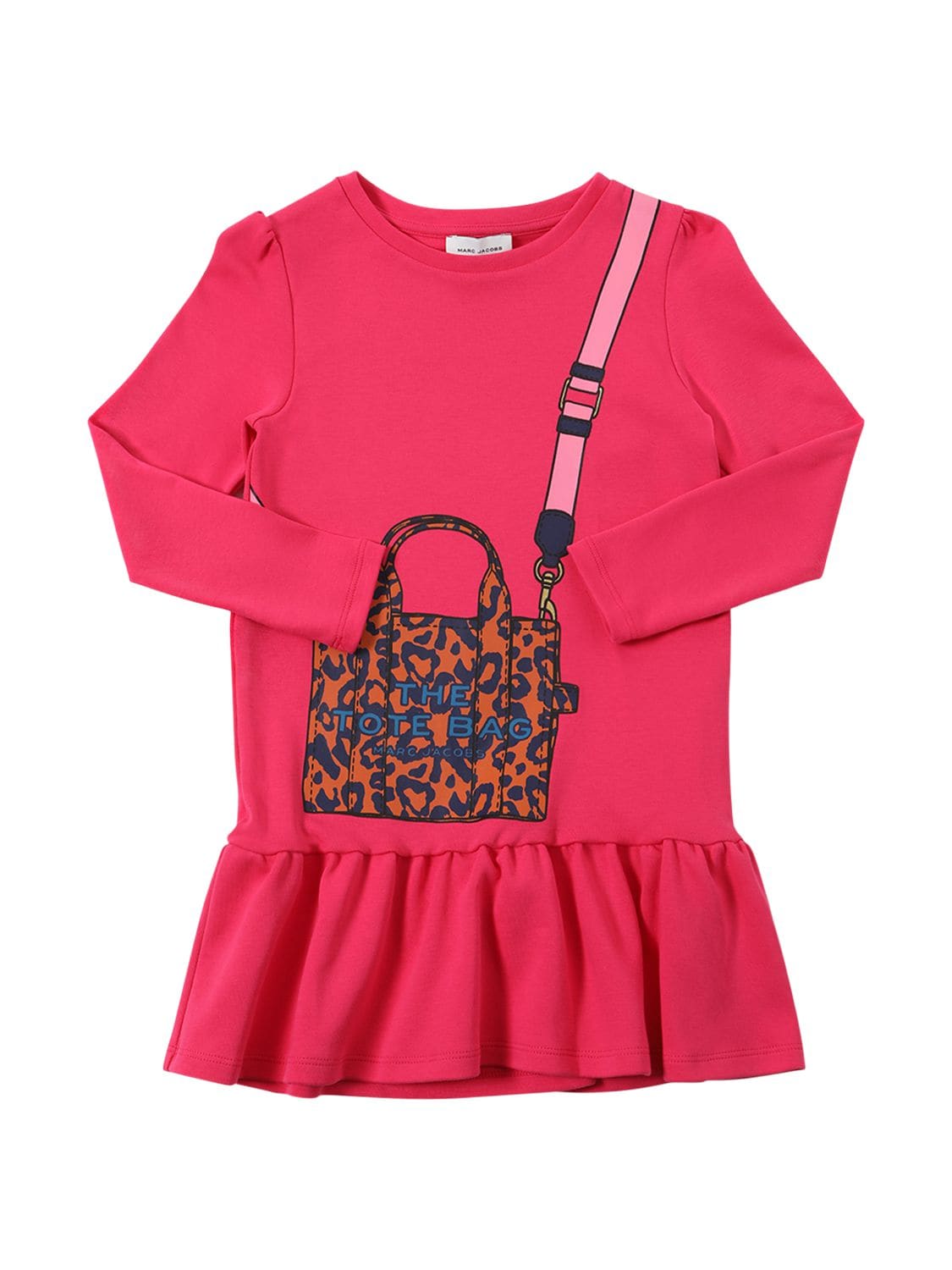 Shop Marc Jacobs Printed Cotton Jersey Dress In Fuchsia