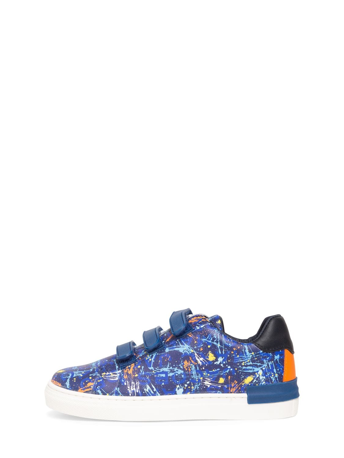 Marc Jacobs Kids' All Over Print Leather Sneakers In Blue
