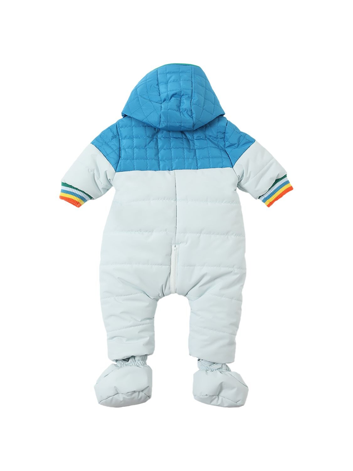 Shop Marc Jacobs Recycled Nylon Hooded Snowsuit In Light Blue