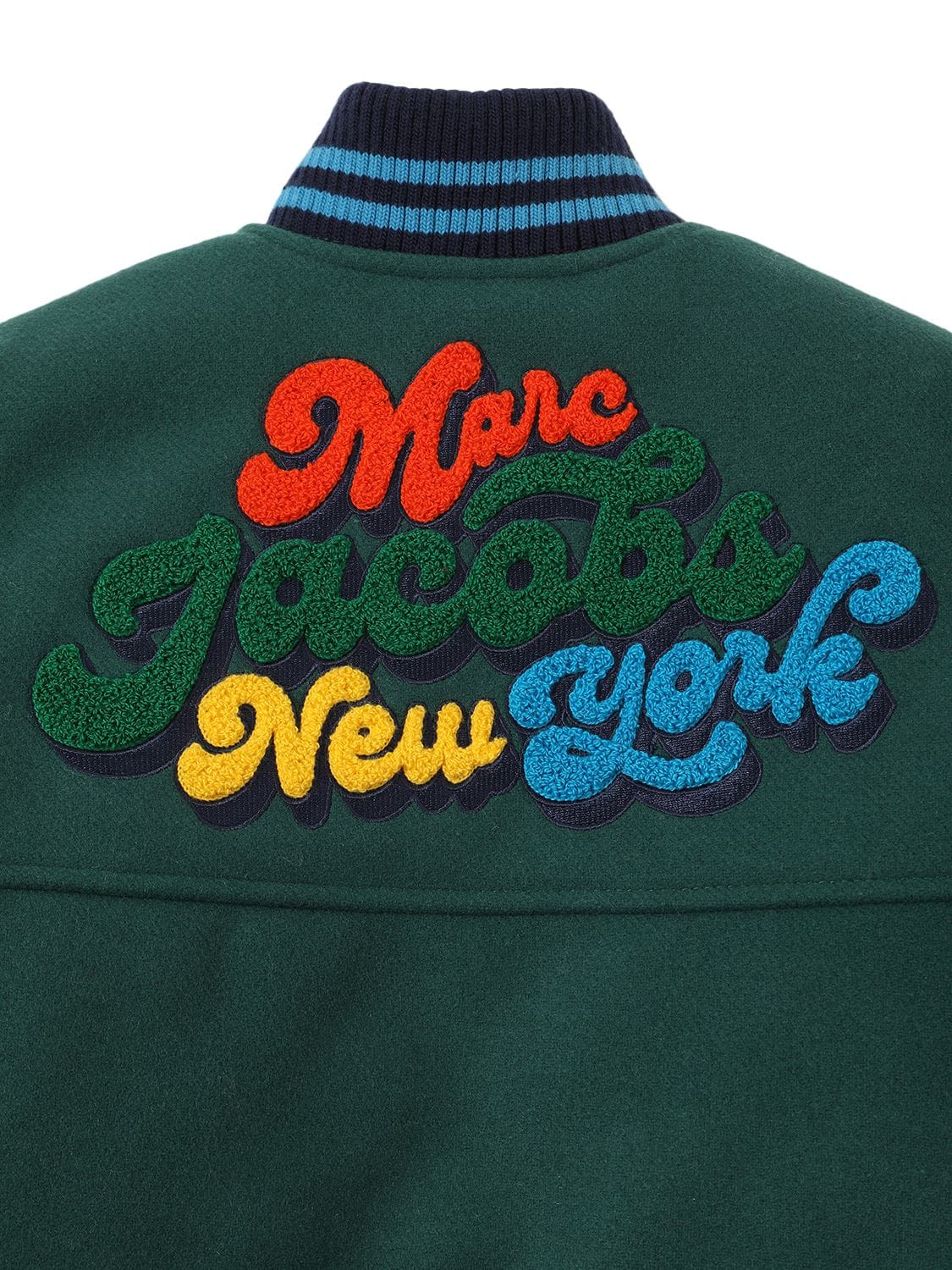 Shop Marc Jacobs Bicolor Felted & Nylon Jacket W/ Patch In Multicolor