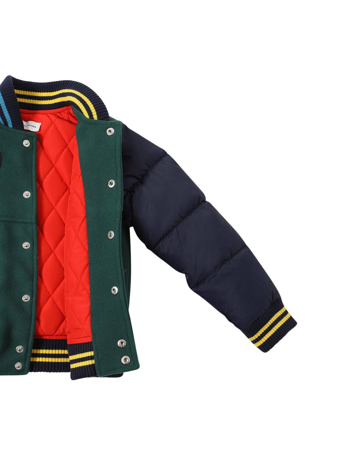 Shop Marc Jacobs Bicolor Felted & Nylon Jacket W/ Patch In Multicolor
