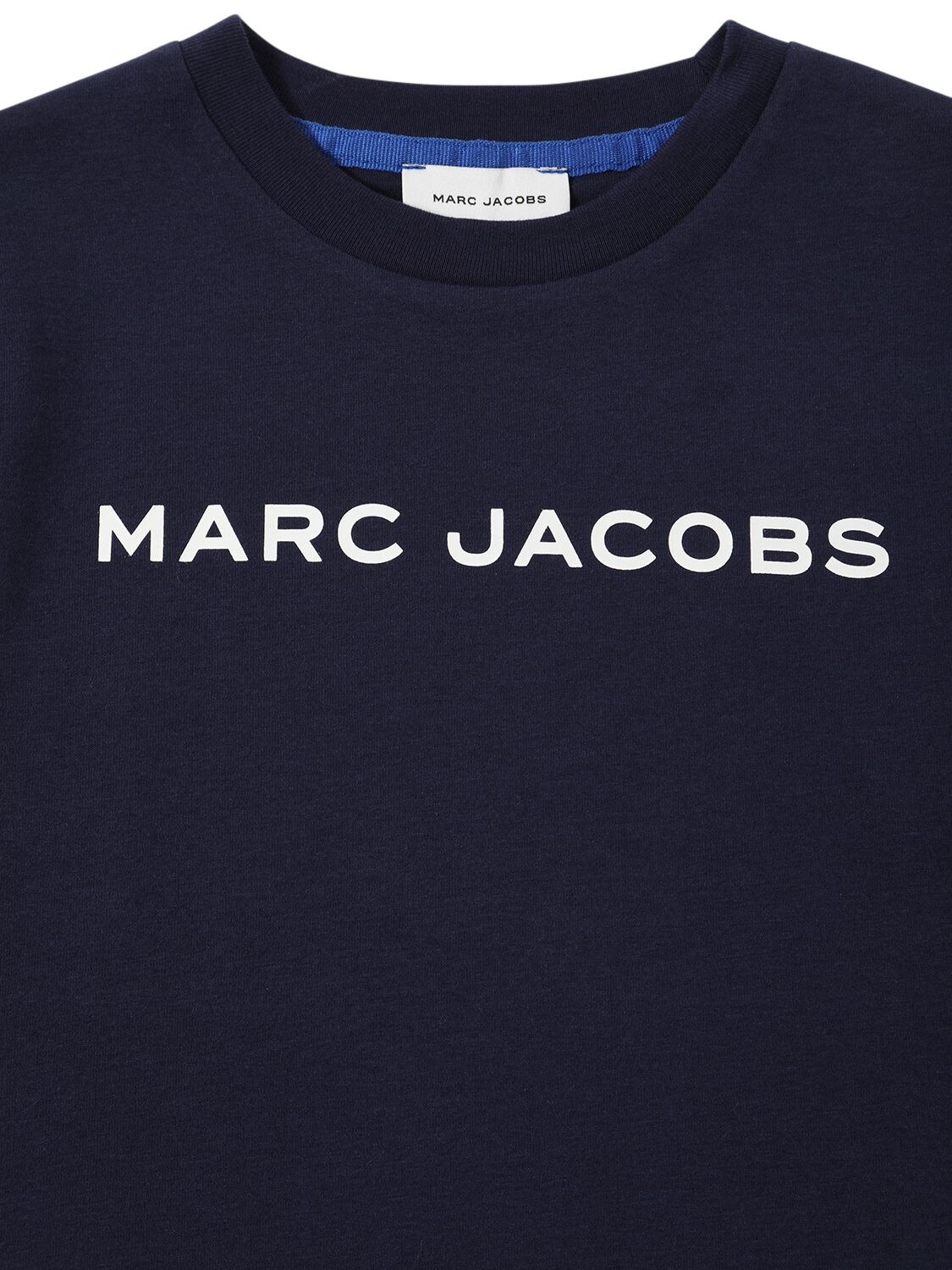 Shop Marc Jacobs Logo Printed Cotton T-shirt In Navy