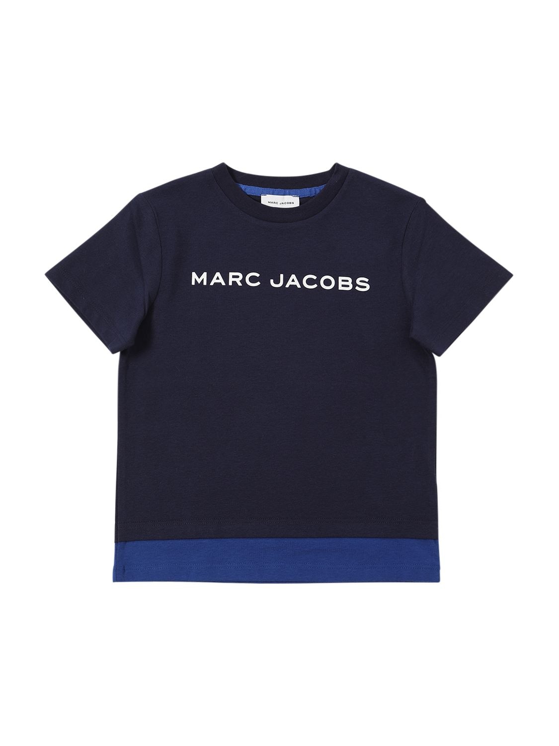 Marc Jacobs Kids' Logo Printed Cotton T-shirt In Navy