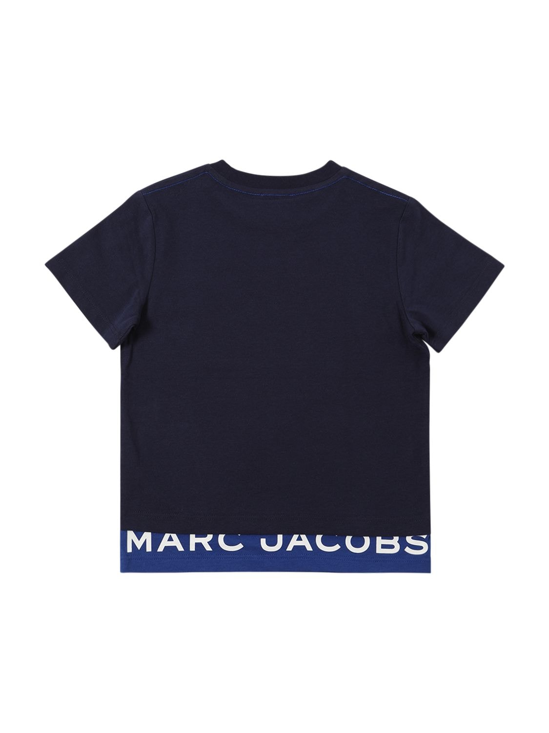 Shop Marc Jacobs Logo Printed Cotton T-shirt In Navy