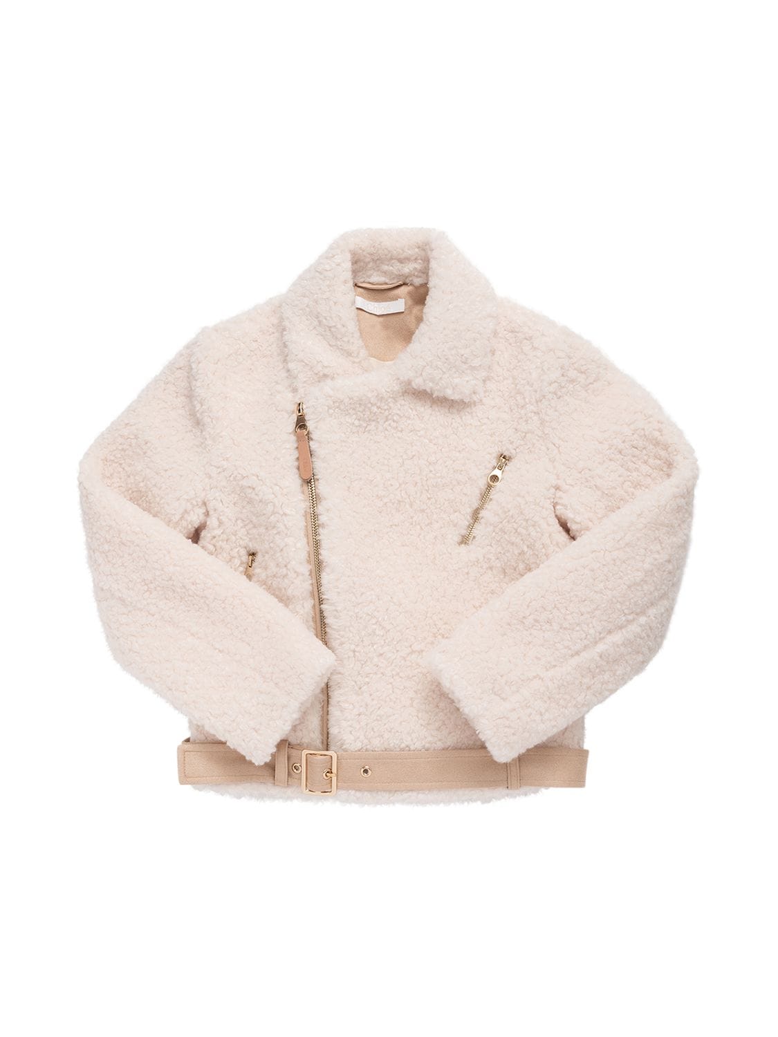 CHLOÉ RECYCLED POLYESTER FAUX SHEARLING JACKET