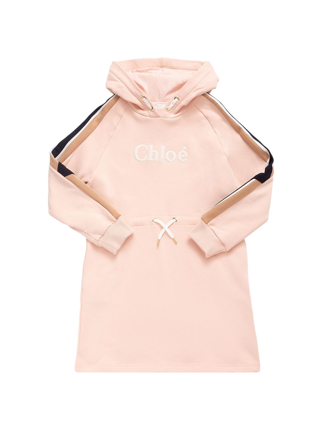 Chloé Kids' Organic Cotton Jersey Sweat Dress In Pink