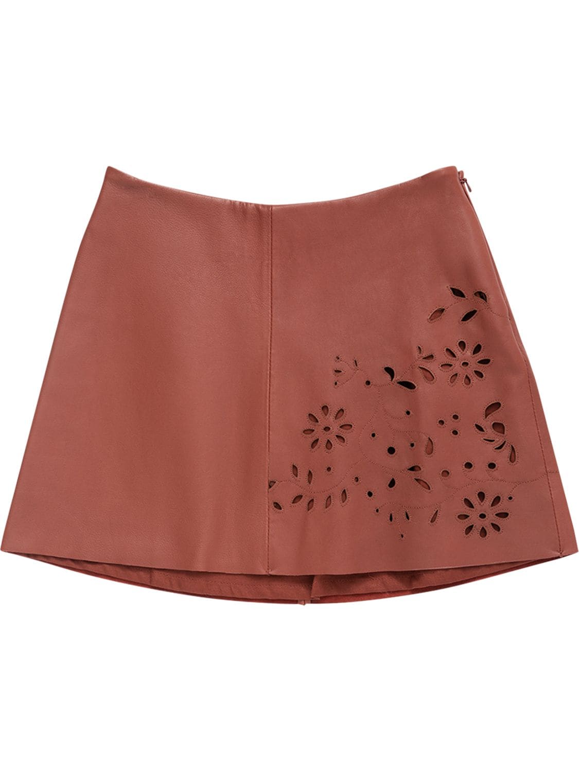 Image of Embroidered Leather Skirt