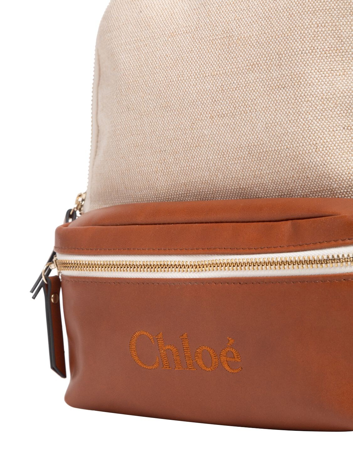 Chloé Girl's Logo Cotton & Leather Backpack - Stone One-Size