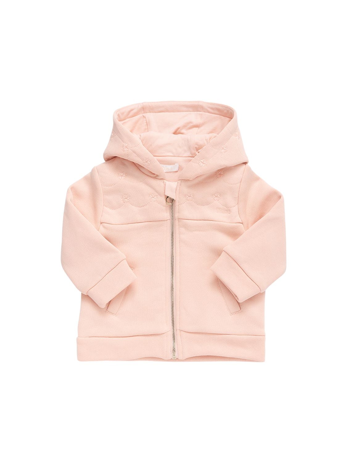 Shop Chloé Cotton Sweatshirt & Sweatpants In Pink