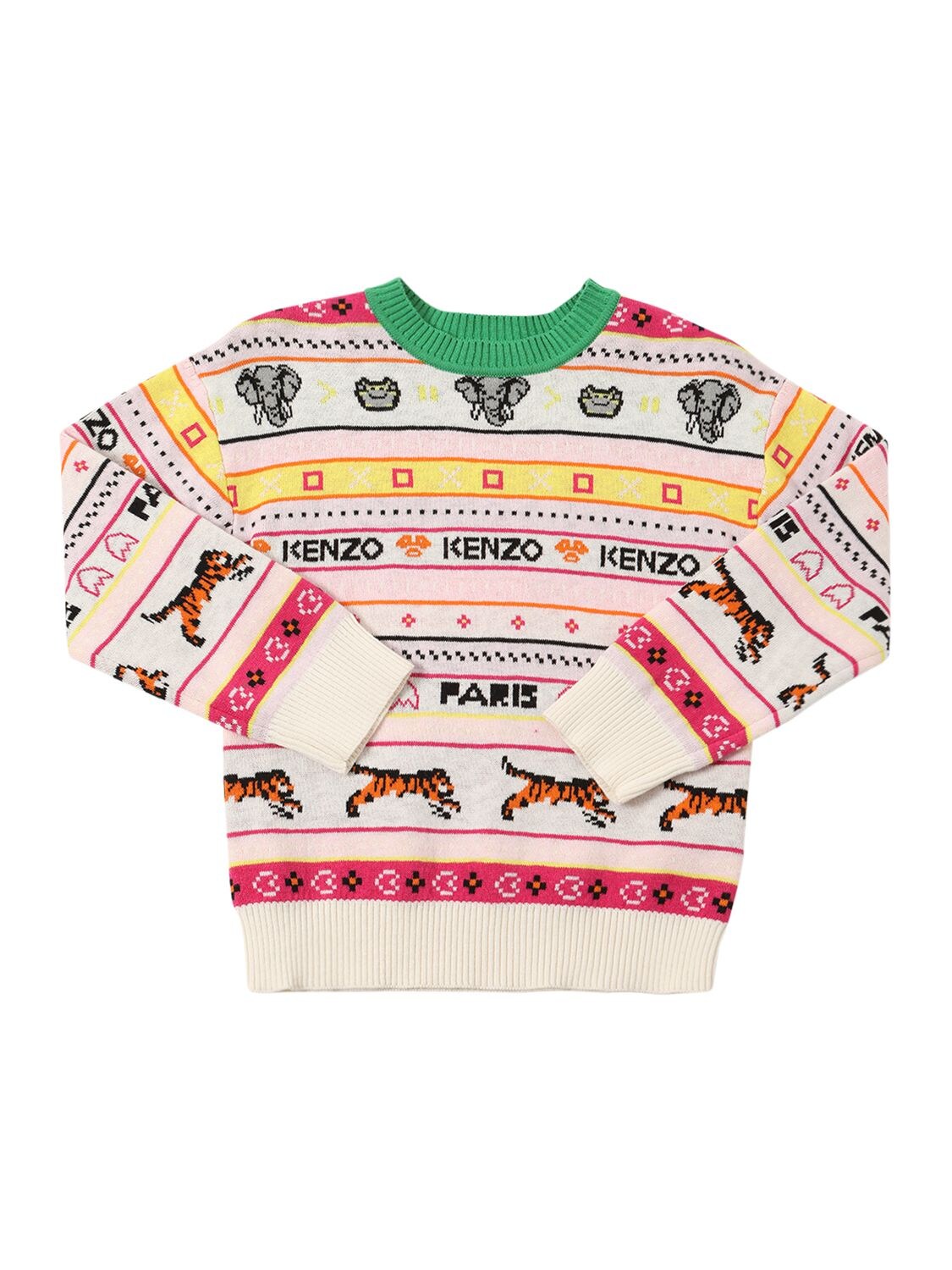Knit Jacquard Sweater W/logo – KIDS-GIRLS > CLOTHING > KNITWEAR