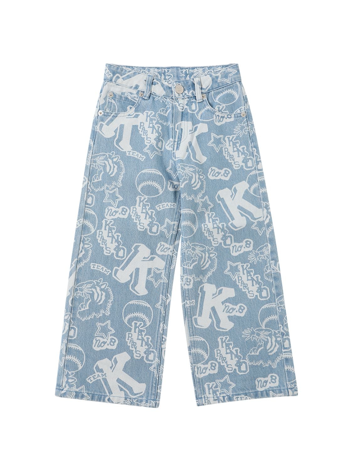 Printed Cotton Denim Jeans W/logo – KIDS-GIRLS > CLOTHING > JEANS