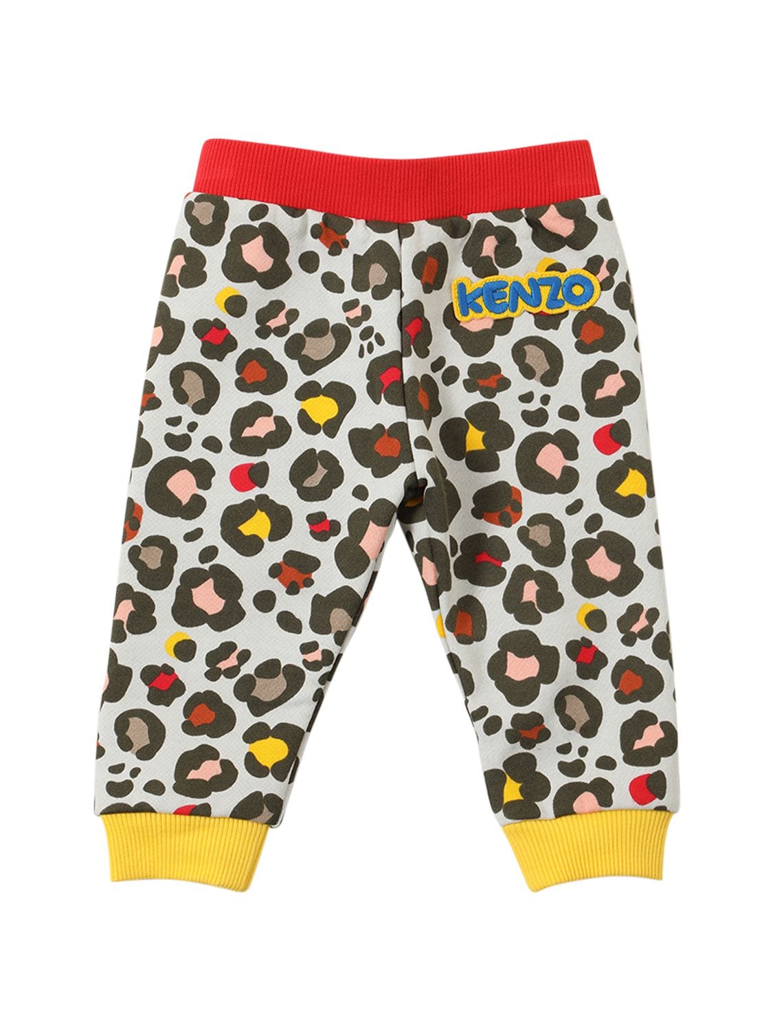 Kenzo Kids' Printed Cotton Jersey Sweatpants W/logo In Multicolor