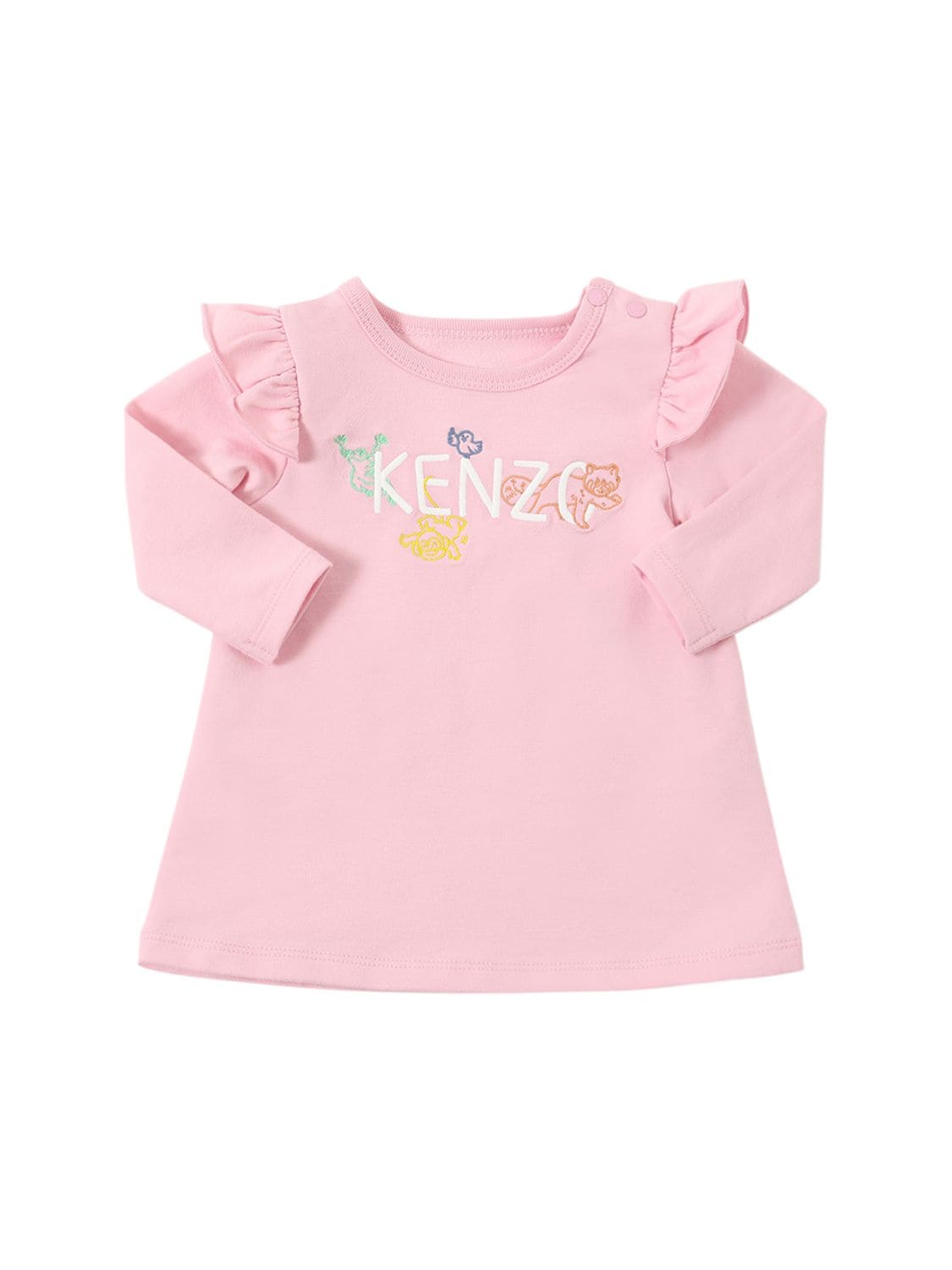 Shop Kenzo Cotton Dress, Leggings & Headband In Pink