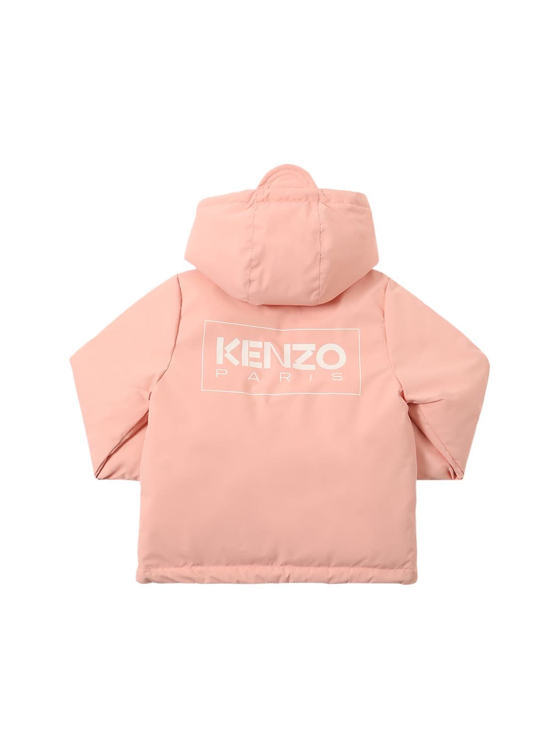 Kenzo Kids' Nylon Down Jacket W/logo In Pink