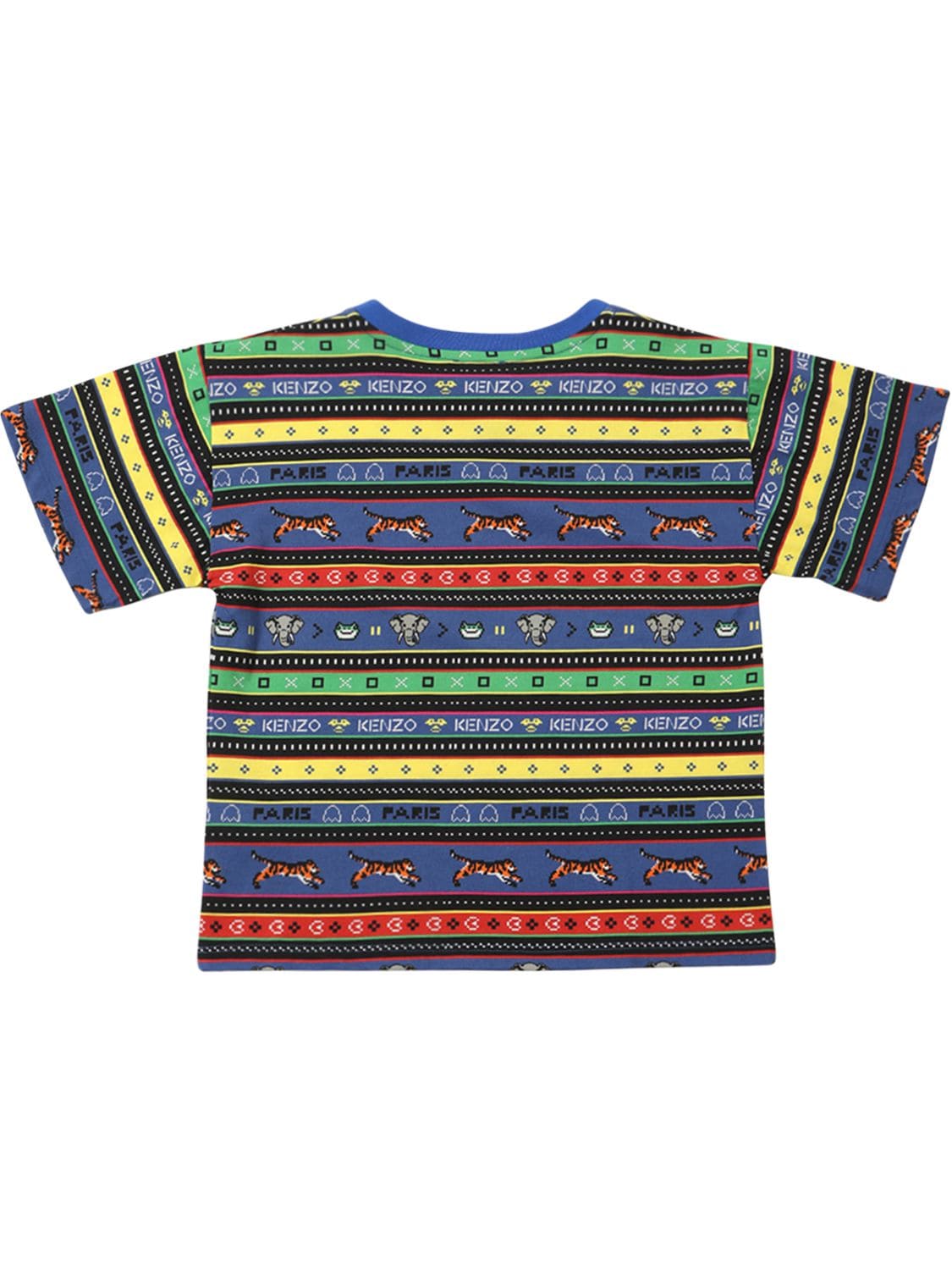Shop Kenzo Striped Cotton Jersey T-shirt In Multicolor