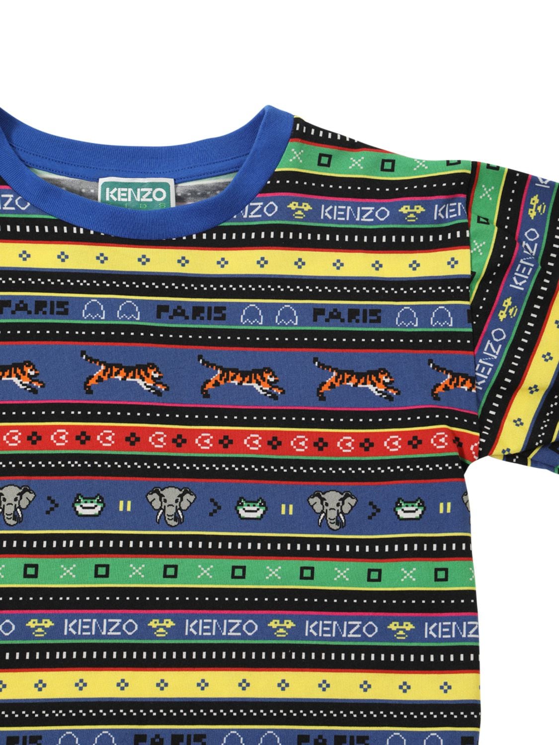Shop Kenzo Striped Cotton Jersey T-shirt In Multicolor